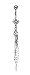14GA 316L Surgical Steel Clear Gem Drop Chain Dangle Belly Button Ring
