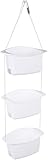 AmazonBasics 3-Basket Hanging Adjustable Shower Caddy Organizer, White