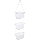 AmazonBasics 3-Basket Adjustable Shower Caddy - White