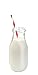 Premium Vials, 11 Oz Glass Milk Bottle Set of 12 - Includes Reusable White Lids and Straws (12)