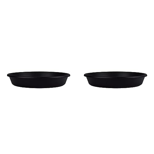 The HC Companies 12 Inch Round Plastic Classic Plant Saucer Indoor Outdoor Plant Trays for