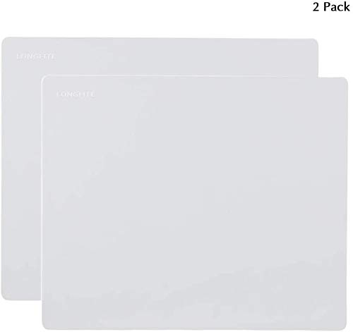 LONGFITE 2 Pack Large Placemats Silicone Place Mats for Kids Non-Slip Heat Resistant Table Desk Counter Top Protector Liner Mats (40x50cm Grey)