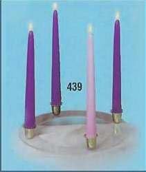 Candle Advent Wreath With Gold Finish - Comes with 4 10 Candles
