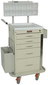 Five Drawer Mini Line Phlebotomy Cart Package with Breakaway Lock #3245BPB