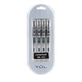 TUL RB1 Rollerball - 4 Pack, Needle Point, Fine 0.5mm, Black Ink