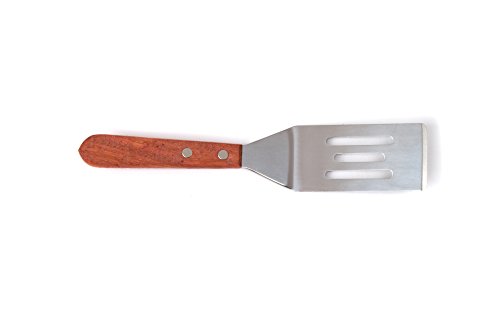 Fox Run 5334 Mini Slotted Turner, Stainless Steel with Wood Handle, 8-Inch