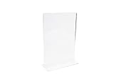 Premium Acrylic Sign Holder By Kala Concepts, Durable & Sturdy Construction, 5x7 Inches Display Area, Thick Top Grade Acrylic Material, Easy Change Of Inserts, Ultra Clear Wipe Clean Holder, 6 Pack