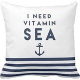 I Need Vitamin Sea Navy Anchor Quote Throw Pillow Case