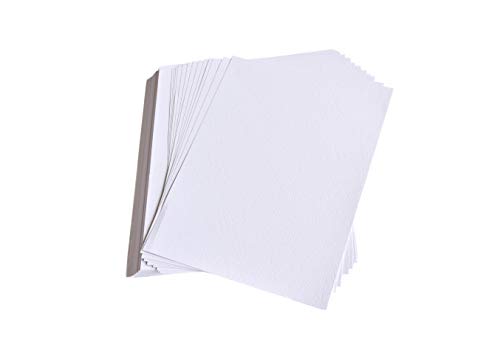 BNC Leather Texture Paper Binding Presentation Covers Pack of 100 Letter Size Color White