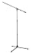 K&M König & Meyer 21021.500.55 Overhead Microphone Stand | Long Boom Arm | T-bar Locking Mechanism | Heavy Duty Folding Tripod Base | Compact For Travel / Storage | German Made | Black