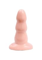 Doc Johnson Triple Ripple Butt Plug - Medium - 4.25 in. Long and 1.6 in.  Wide - Gradually Widens - Sturdy Flared Base - Anal Toy - White