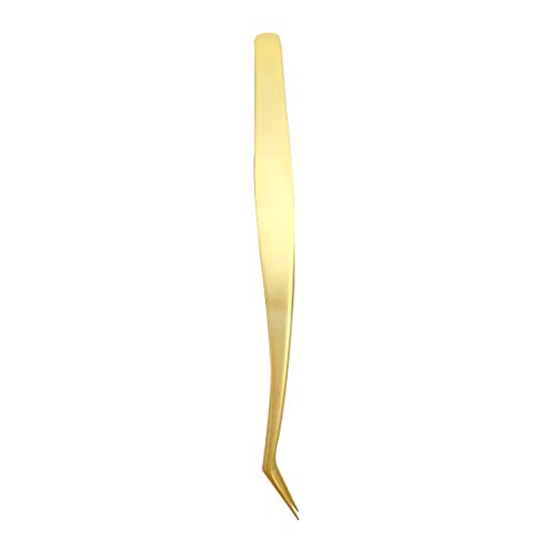 Eyelash Extension Tweezers for Make Fans 3D 4D 5D 6D 8D Volume Lashes Professional Precision Stainless Steel Mega Curved Angled Tips Lashing 45 Degree Tweezer Tools for Eye Lash Extensions Supplies - Thumbnail 6