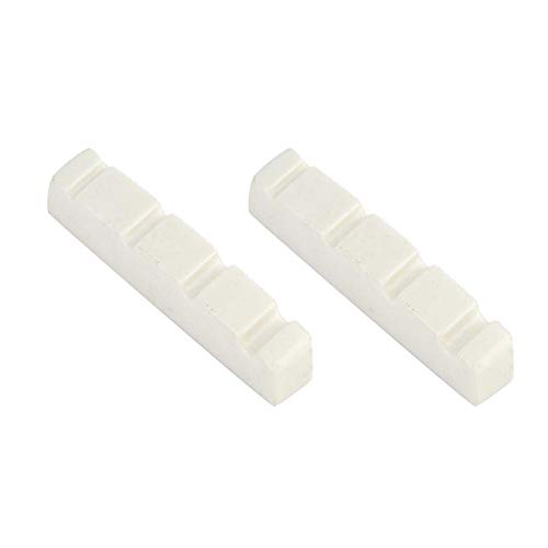 Alomejor 2 Pcs Bass Guitar Nut Plastic Guitar String Bridge Nut for Electric Bass Replacement Parts(385.88.4mm)