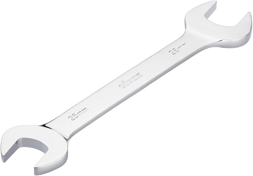 Vigor V7730-25X28 Double Open-End Spanner External Hexagonal Profile 25 x 28 mm Chrome-Plated and Polished Suitable for All Screw Connections Length 262 mm
