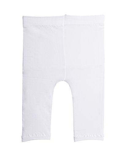 2 Pairs SEMI Opaque Cropped Leggins | Baby Footless Thights | Black,White | 50 DEN | Italian Hosiery | (6 Months, 2 Pairs White)