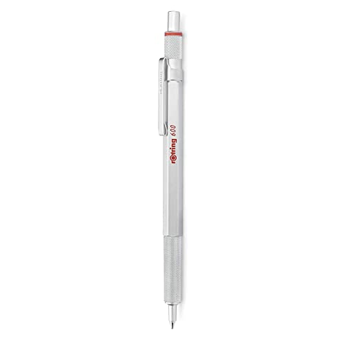 rOtring 600 penna a sfera | punta media | inchiostro nero | corpo argento | ricaricabile
