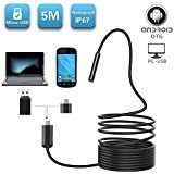 Endoscope, Ihong Android OTG 5M Inspection Camera IP67 Waterproof Snake HD Video Security Cable Borescope with 6 Led Lights Suitable for Samsung Galaxy/Sony/Nexus Android Smartphone and Computer