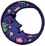 PATCH Blue Cresent Celestial Moon with Stars Patch