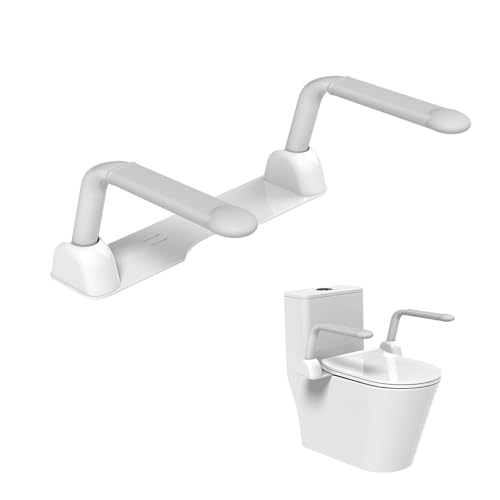 Heuffe Standing Aid Toilet Foldable, Robust Toilet Standing Aid No Drilling, Toilet Support Frame, Toilet Handle for Disabled People, Toilet Frame Freestanding