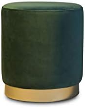pib - Stools - Brass and green velvet pouf Dallas, Timeless elegance and visual softness