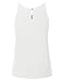 JJ Perfection Women's Round Neck Front Pleated Chiffon Cami Tank Top