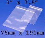1000 3 x 7.5 Grip seal bags 200g Plastic Zip Lock Strong