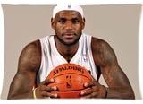 Atnee Basketball Design Handsome LeBron-James Cotton And Polyester Rectangle Zippered Pillowcases Case 20 by 30 Inch