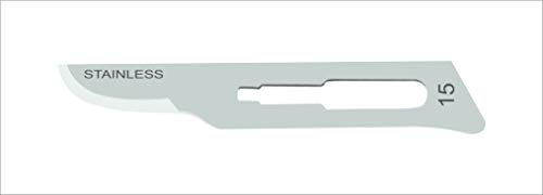 MedBlades Disposable Scalpel #15, with Stainless Steel Blades with Plastic Scalpel Handle, Sterile, Individually Sealed, Box of 10 for Craft, Hobby, Dermaplaining, Podiatry & More
