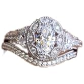 ZDIFDIC Two-in-One Stackable Cubic Zirconia Bridal Rings Sets Oval Cut CZ Engagement Rings Wedding Band for Women 1.5CT 925 Sterling Silver Simulated Diamond Ring (6#)