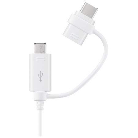Full Power 5A MicroUSB and USB TypeC Combo Cable Compatible for Google Pixel Slate Provides True USB Fast Quick Charging Speeds! (White)