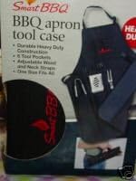 BBQ Apron Heavy Duty Fabric 6 Tool Pockets One Size Fits All