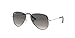 Ray-Ban Rj9506S Metal Aviator Sunglasses, Black on Silver/Light Grey Gradient Dark Grey, 50 mm