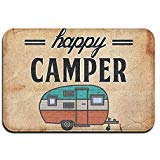 Happy Camper Camping Door Mat Entrance Mat Floor Mat Rug Indoor/Outdoor/Front Door/Bathroom Mats Rubber Non Slip &pound;&uml;24"x36",40cmx60cm&pound;