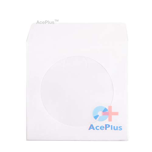 AcePlus 100 Mini White Paper Sleeves for Mini Disc - Envelopes with Sleeves with Clear Window and Flap - Thumbnail 4