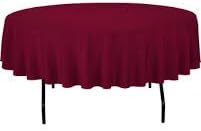 3 Pack 48" BURGUNDY ROUND POLYESTER TABLECLOTH FOR WEDDING PARTY & VENUE DECORATION