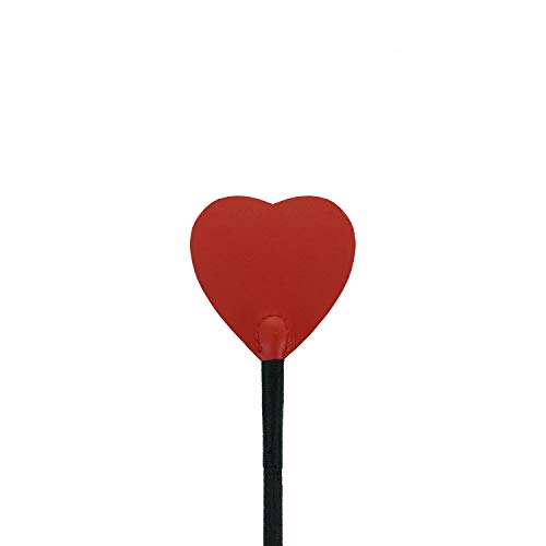 SCARLET KITTEN Riding Crop Horse Whip Spanking with Leather Slapper Heart Shape Jump Bat (Red)