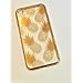 iPhone 7, Colorful Rubber Flexible Silicone Case Bumper for Apple Clear Cover - Gold Shiny Pineapples Summer Happiness
