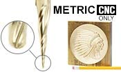 Amana Tool 46473 Metric CNC 2D and 3D Carving 6.2 Deg Tapered Angle Ball Nose x 0.5 D x 0.25 R x 26.5 CH x 6 SHK x 75mm Long x 3 Flute SC ZrN Coated Router Bit - Image 4