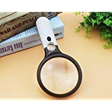 Magnifying Glass with Bright Led Lights, Visual Enhancing Magnifier Glass Double Optical Lens Auxiliary Included 45X Magnification for Reading, Coins, Seniors, Geology by SINOCCL (Small Black)