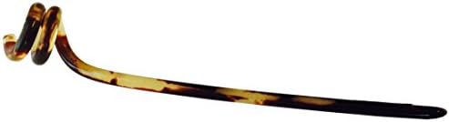 French Amie Twirl Handmade Shaded Shell Brown Cellulose Acetate Chignon Bun Hair Pin Stick Approx 6 Inches