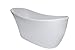 Freestanding Bathtub – 63 Inch Matt White Acrylic Tub for Bathroom – Flat Bottom Stand Alone Bathtub – Modern and Elegant Style – Comfortable Curved Design Tub