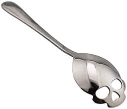 Skull Shaped Spoon Stainless Steel Coffee Spoons Dessert Ice Cream Sweets Teaspoon (Silver)