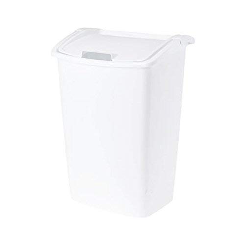 Rubbermaid, 11.25 Gallon, White DualAction Swing Lid Trash Can for