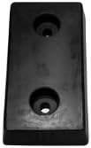 IRONguard B Model Rubber Molded Dock Bumper, Rectangular, 2 Holes, 24" Length, 10" Width, 4" Depth