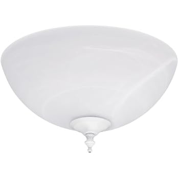 Hunter 21828 Builder Swirled Marble Light Bowl with White and Brushed Nickel Cap and Finials