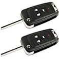 Key Fob Keyless Entry Remote Flip Shell Case & Pad fits Buick, Chevy, GMC, Set of 2