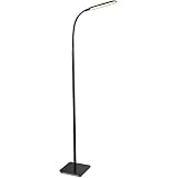 TaoTronics LED Floor Lamp, Modern Standing Light 4 Brightness Levels & 4 Colors Dimmable Adjustable Gooseneck Task Lighting for Bedroom Reading Piano Room Black