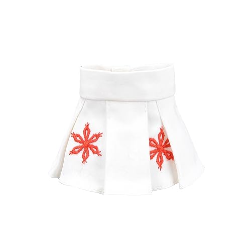 E-TING Santa Clothing for elf Doll Christmas Decoration (White Embroidered Skirt)