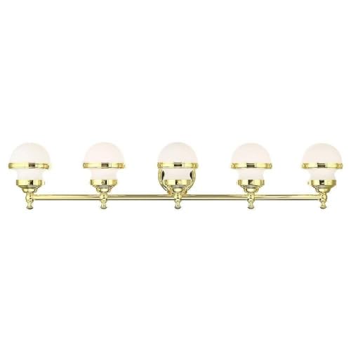 Livex Lighting 5 Light Polished Brass Bath Vanity,5715-02