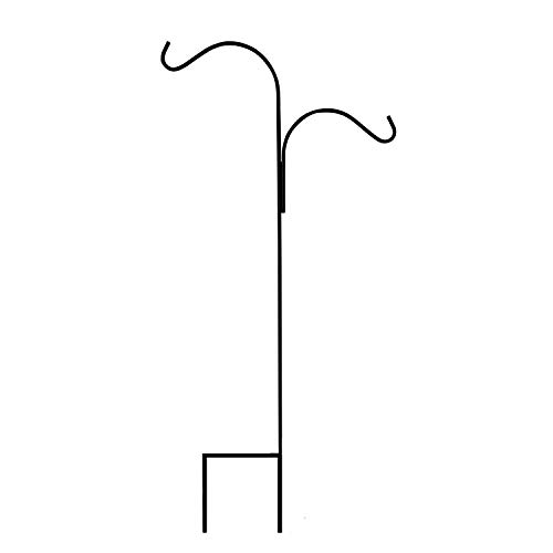 Ashman Double Span Black Deck Hook, Made Of Premium Metal, Super Strong With 46-Inch Length And Ideal For Bird Feeders, Plant Hangers, Coconut Shell Hanging Baskets, Lanterns And Wind Chimes And More! (4861683176248)